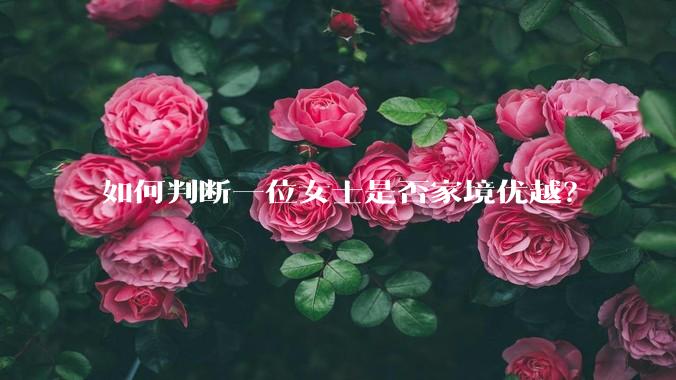 如何判断一位女士是否家境优越？