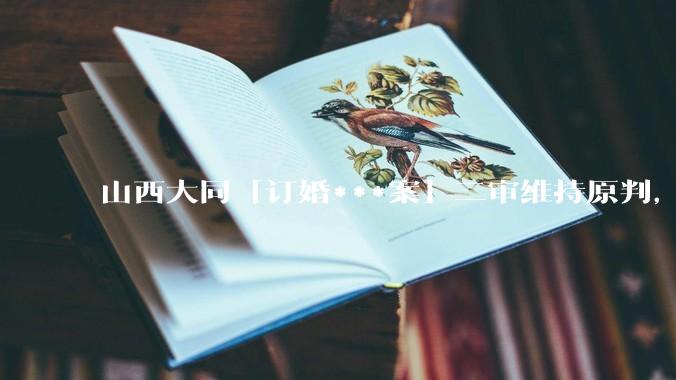 山西大同「订婚***案」二审维持原判，被告获刑 3 年，如何从法律角度解读？