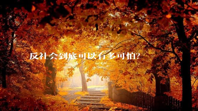 反社会到底可以有多可怕？