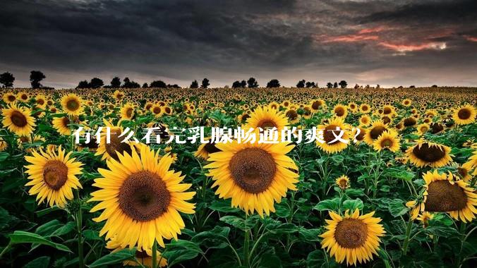 有什么看完乳腺畅通的爽文？